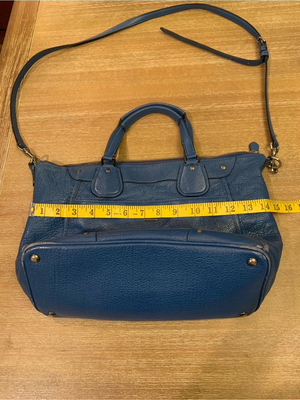 Coach Blue Leather Mickie Satchel - - Picture 14 of 16